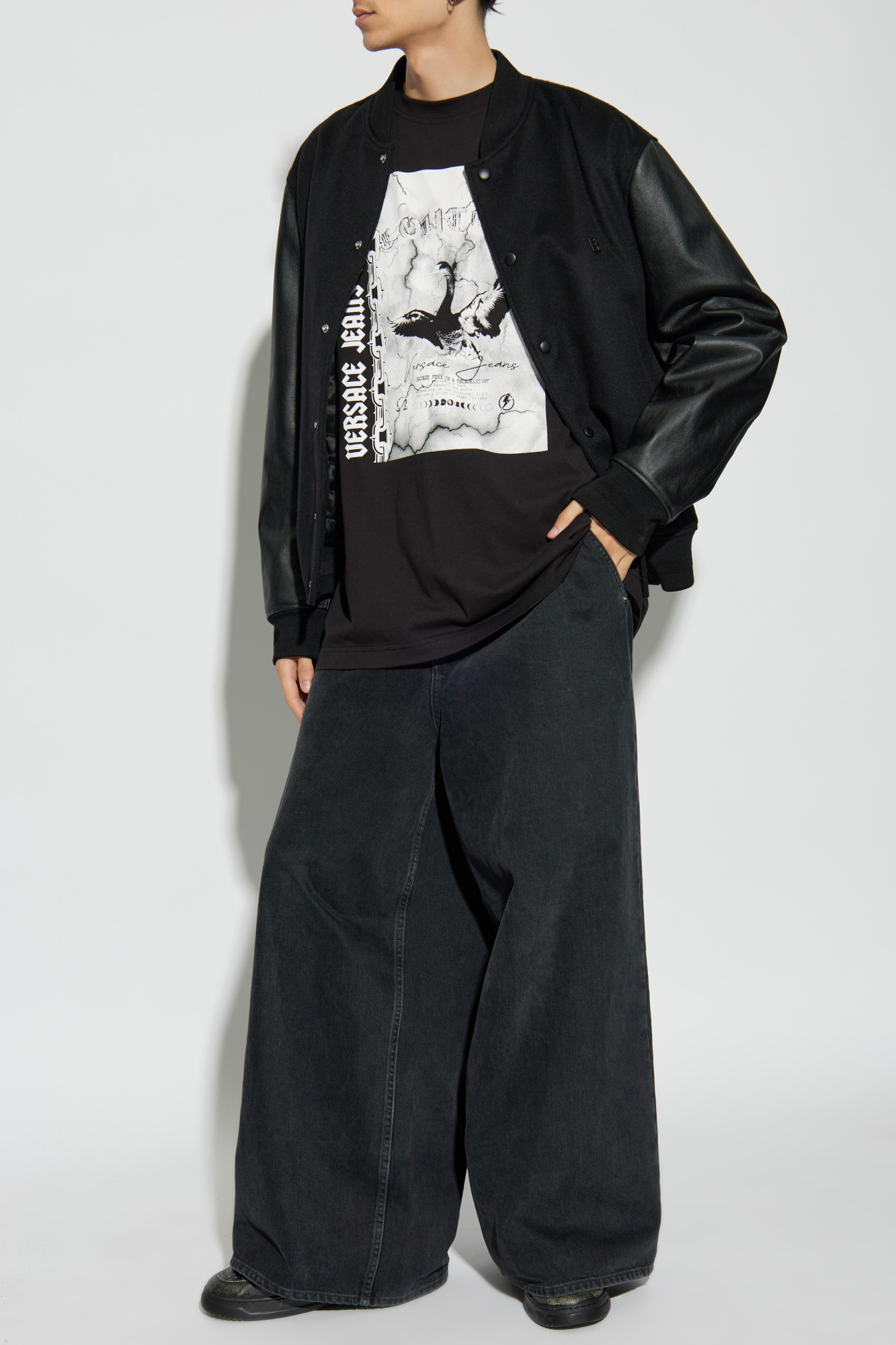 Versace Jeans Short-sleeved T-shirt In Black