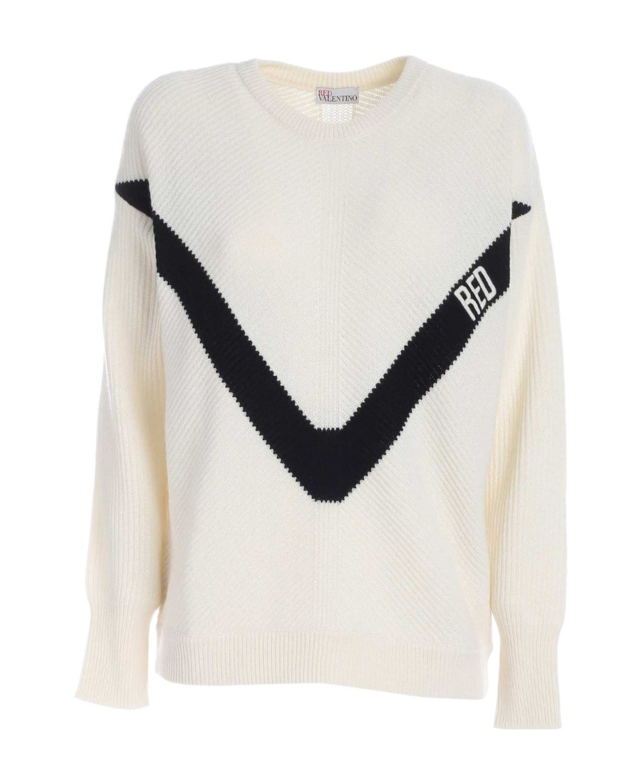 Red Valentino Logo Sweater In Black