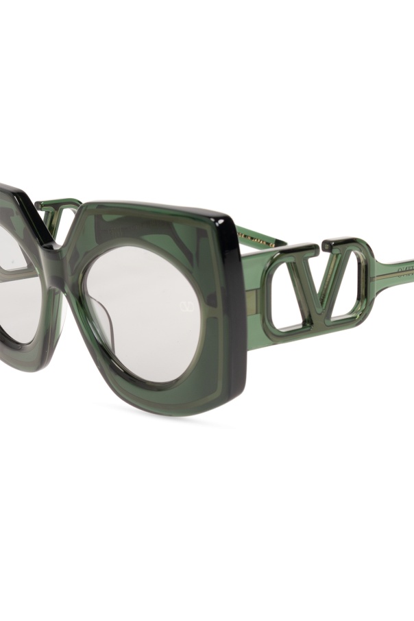 Valentino Eyewear Square Frame Sunglasses In Green