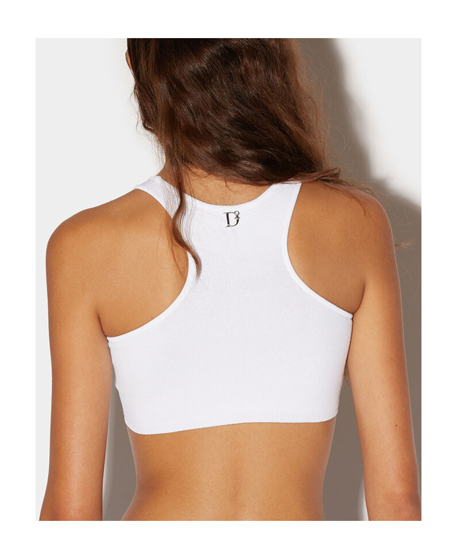 Dsquared2 Cut-out Sleeveless Cropped Top In Nude