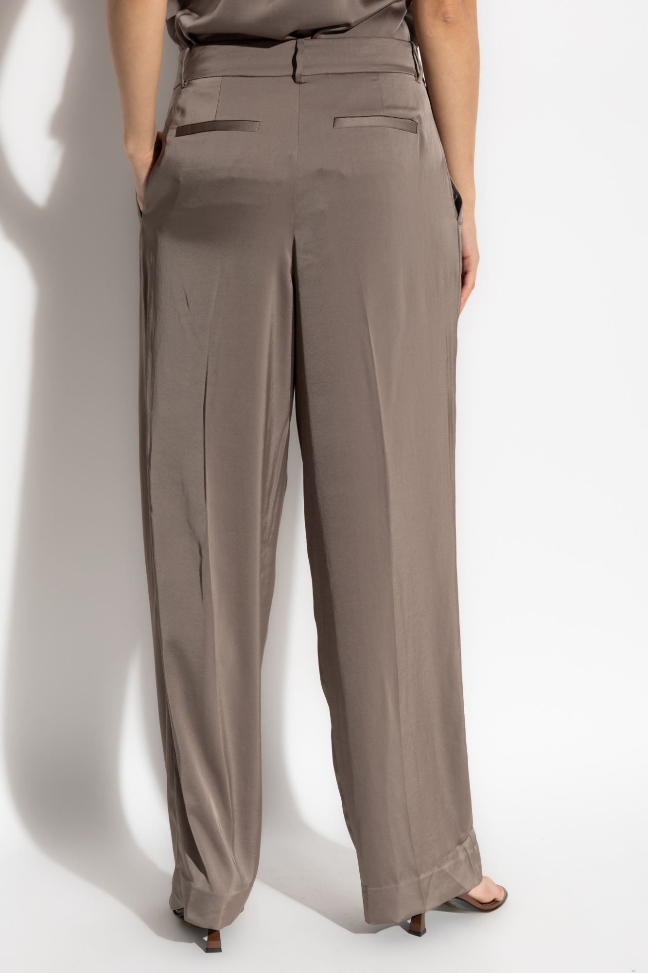 Michael Michael Kors Belt Loop Track Pants In Brown