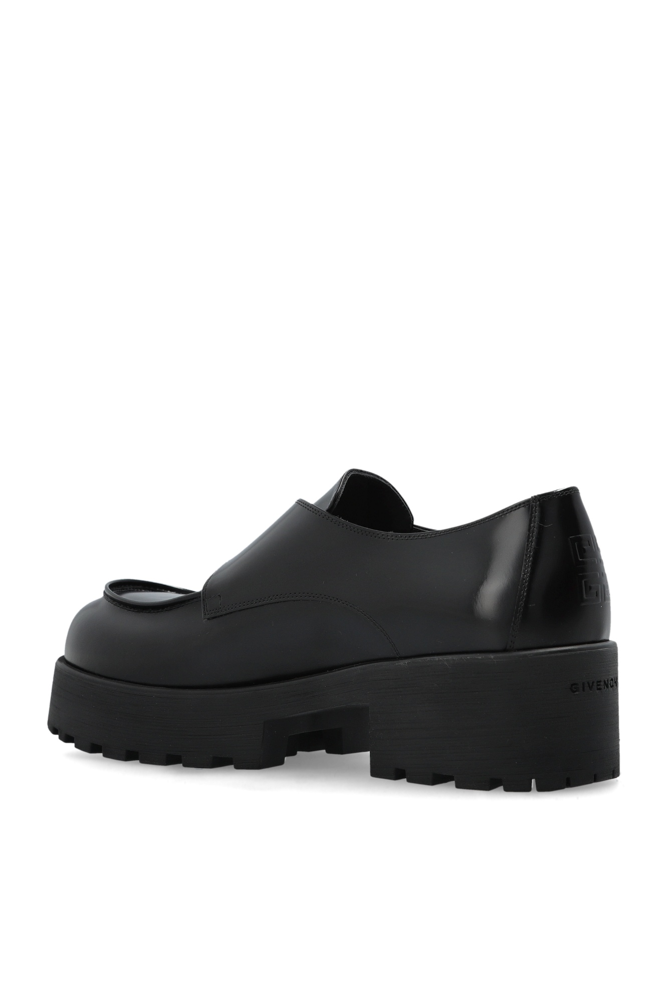 Givenchy Voyou Monk Crystal-embellished Leather Platform Loafers In Black