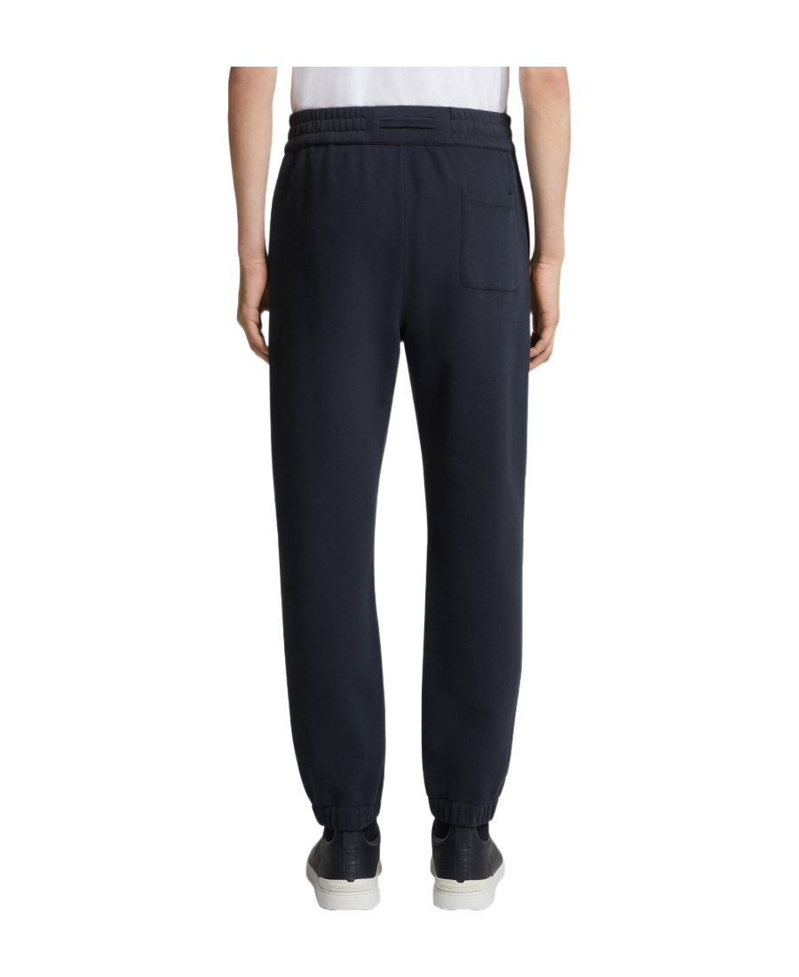 Shop Zegna Elasticated-waist Cotton Track Pants In Black