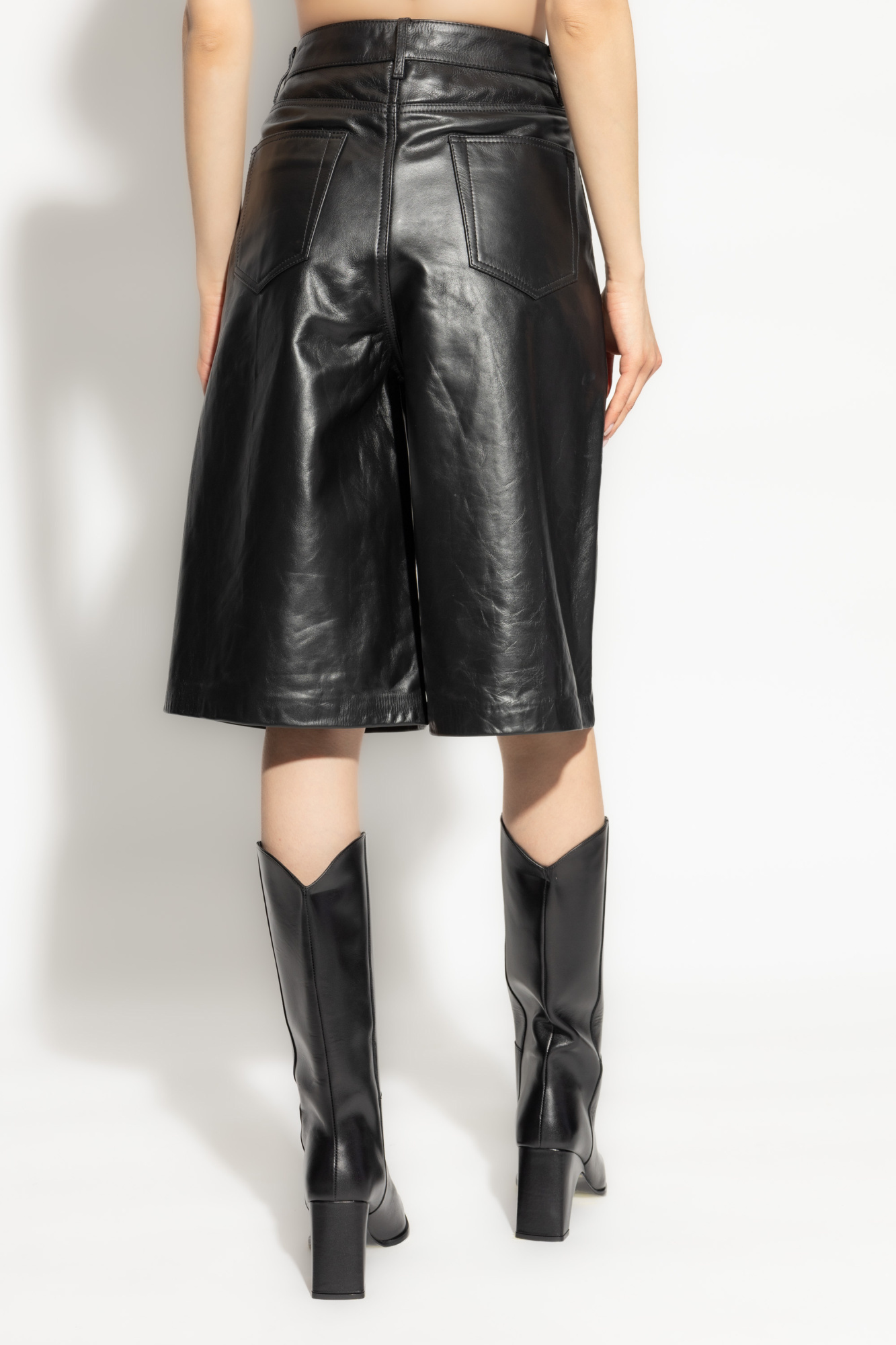 VICTORIA BECKHAM LEATHER SHORTS 