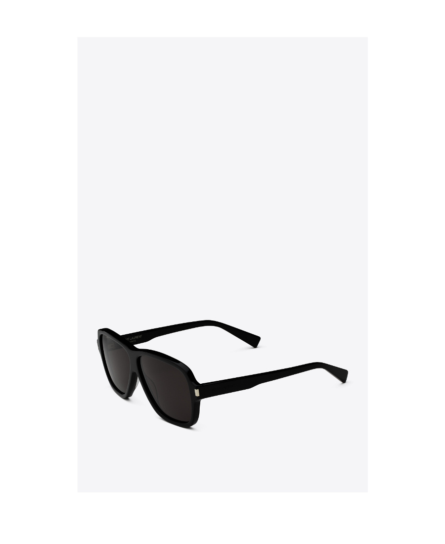 Saint Laurent Logo-embossed Oversize-frame Sunglasses In Black