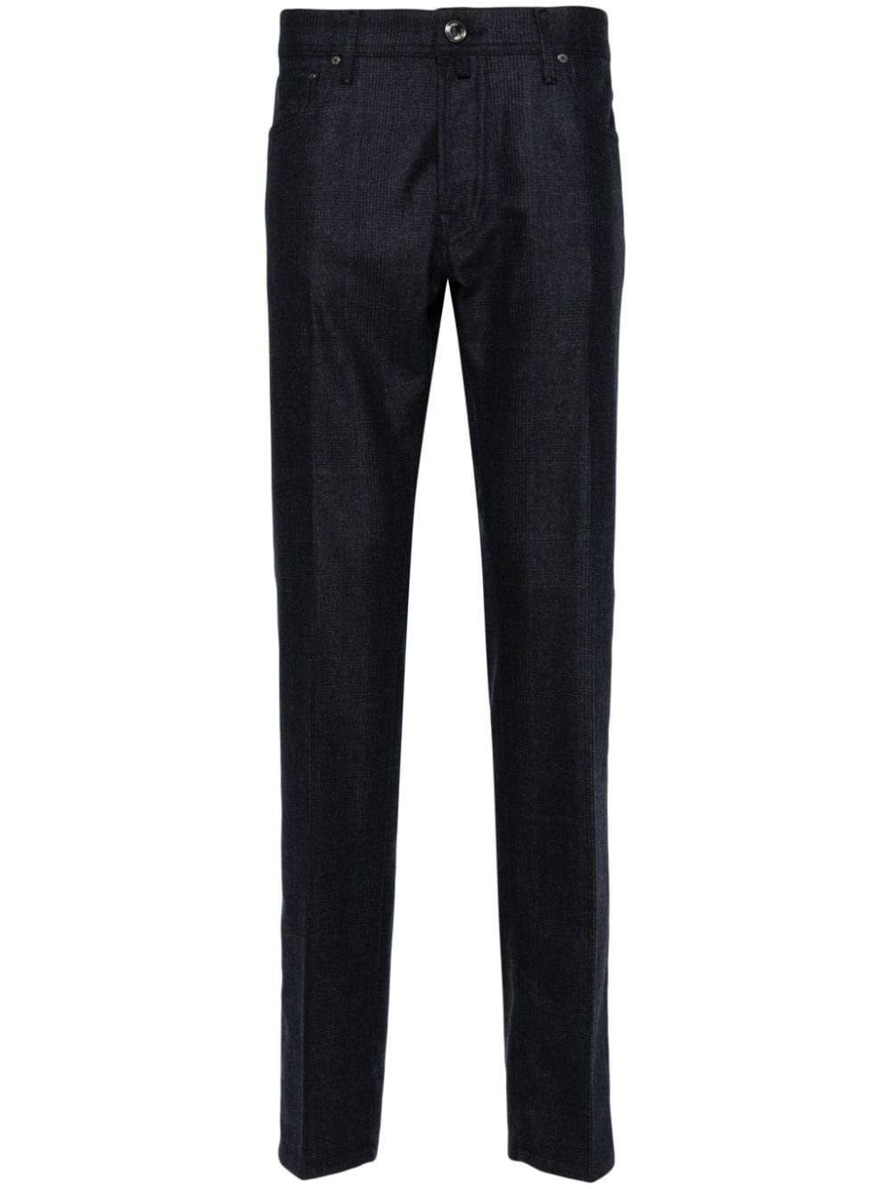 Jacob Cohen Prince Of Wales Check Trousers In Black