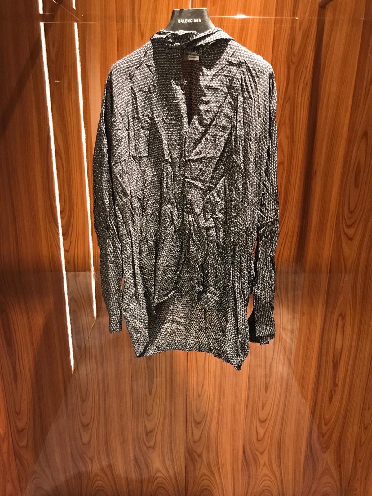 Balenciaga Allover Pattern Printed Blouse In Black