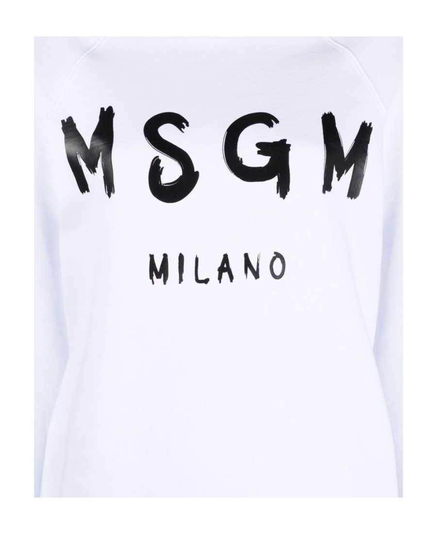 Msgm Relaxed-fit Sweatshirt With Bold Graphic Print In White