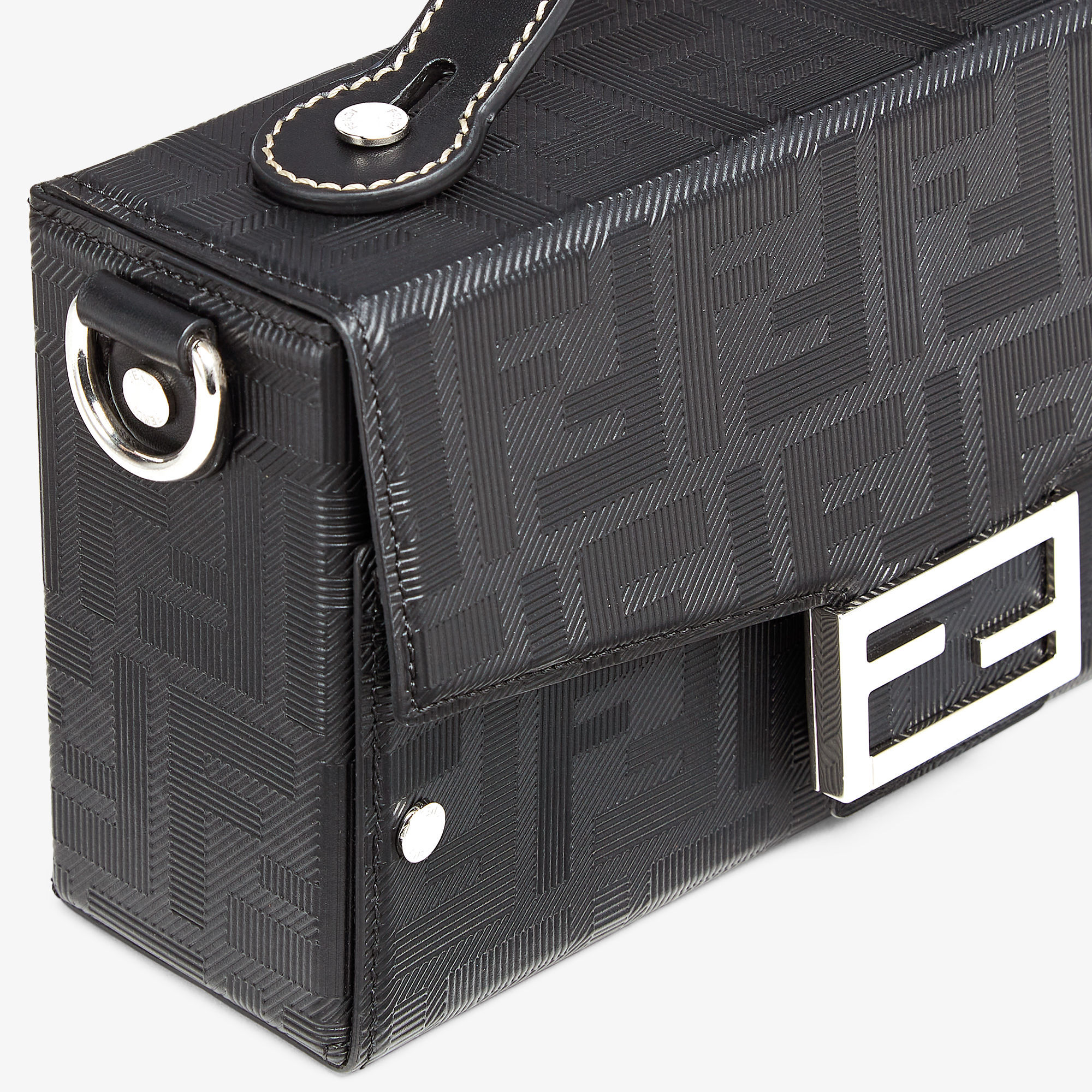 Fendi Baguette Soft Trunk Messenger Bag In Black