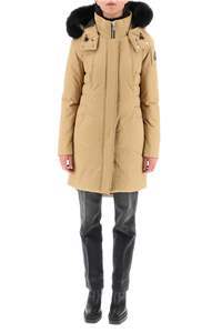 Moose Knuckles Logo Down Jacket In Nude