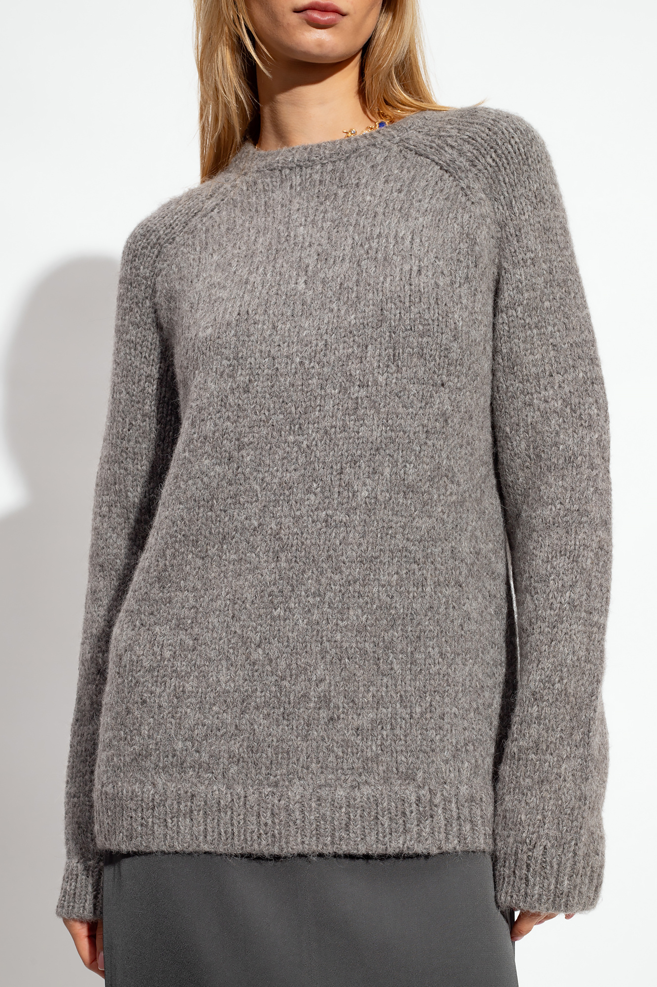 Totême Crew-neck Chunky-knit Jumper In Gray