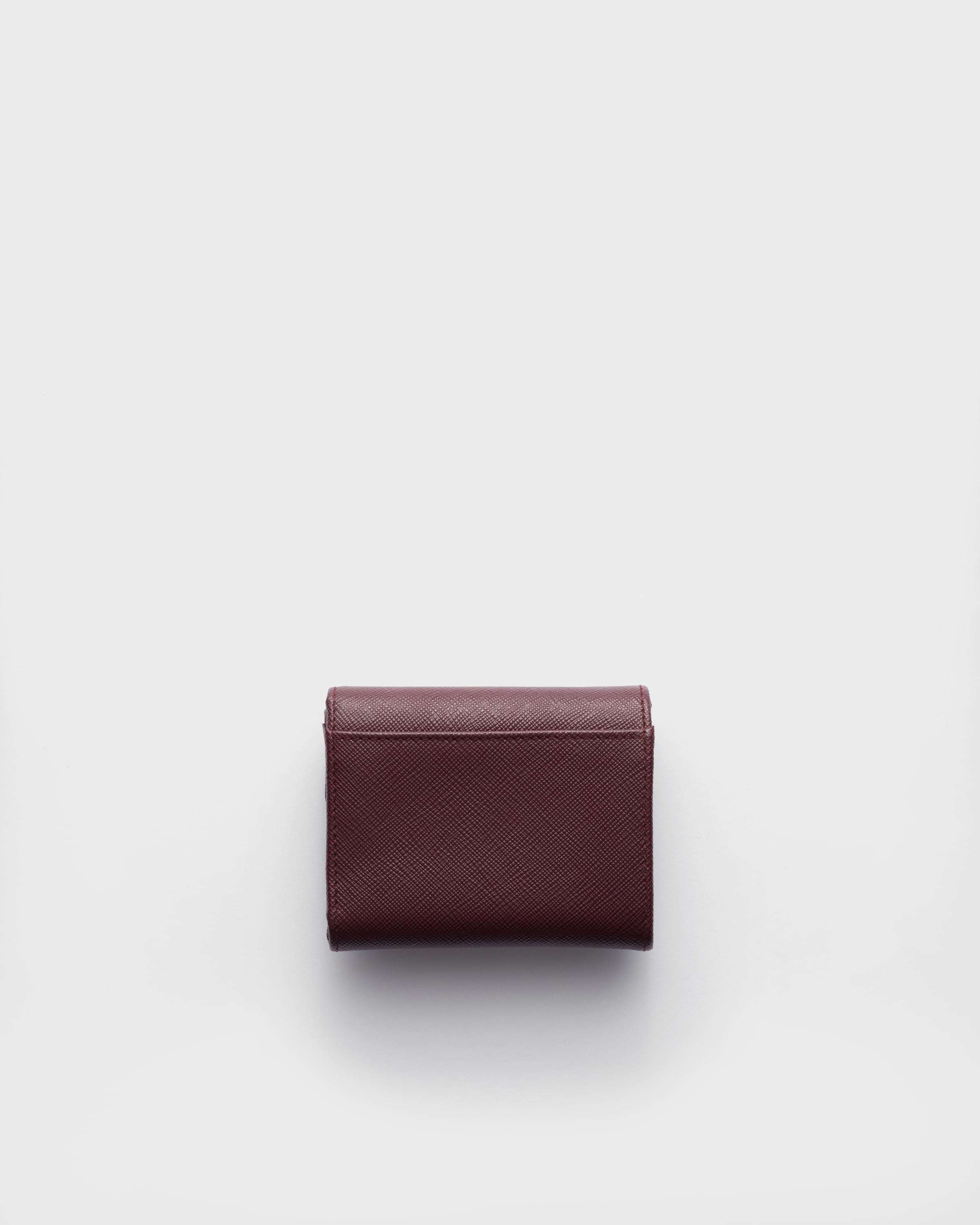 Prada Small Saffiano Leather Wallet In Burgundy