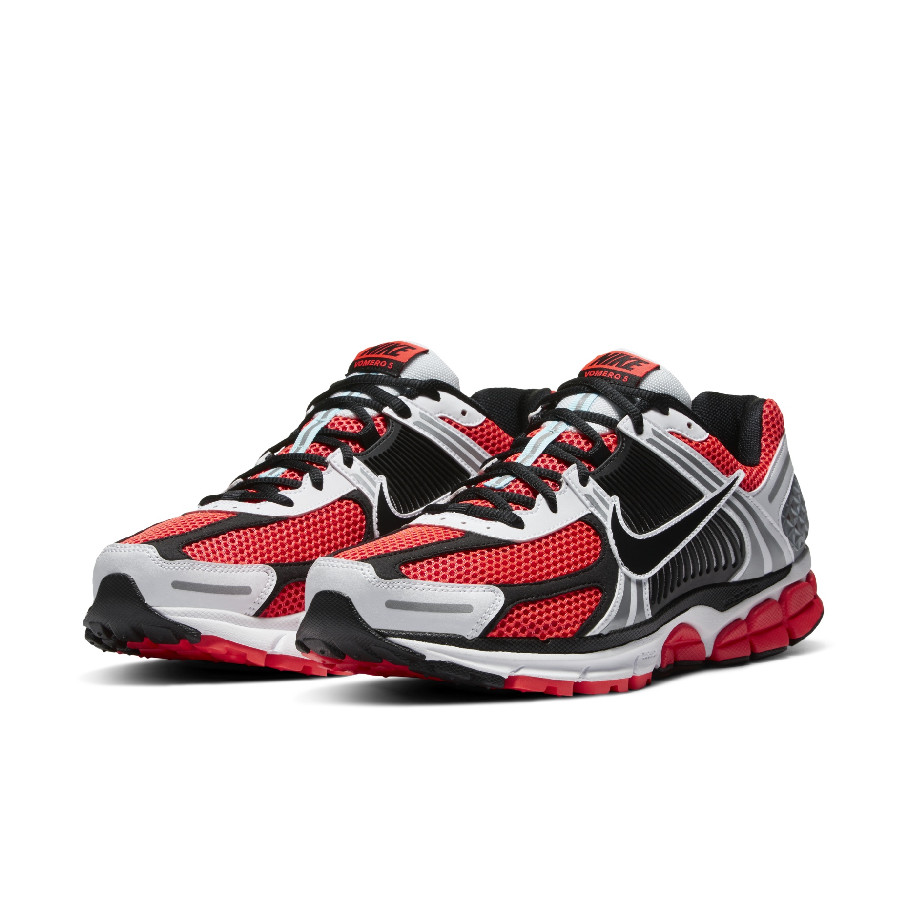 Shop Nike Zoom Vomero 5 Se 'bright Crimson' Sneakers In Gray