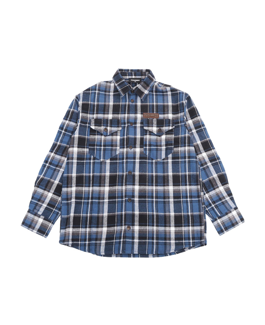 DSQUARED2 CHECK-PRINT LONG-SLEEVED SHIRT