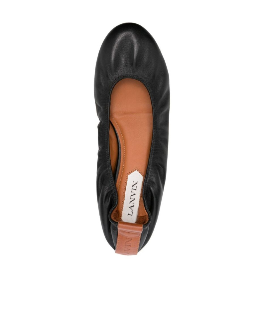 Lanvin Leather Ballerinas In Black
