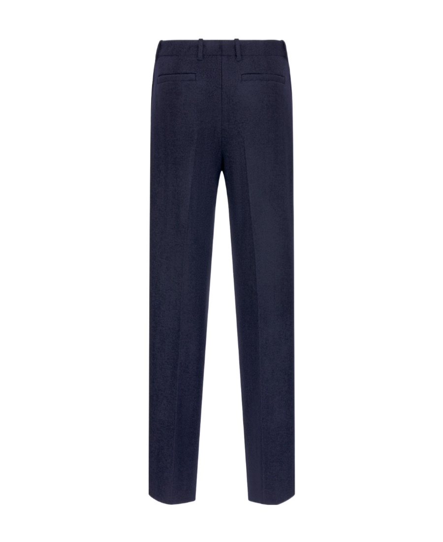 Dior Fleece Shearing Pleated Casual Trousers In Blue