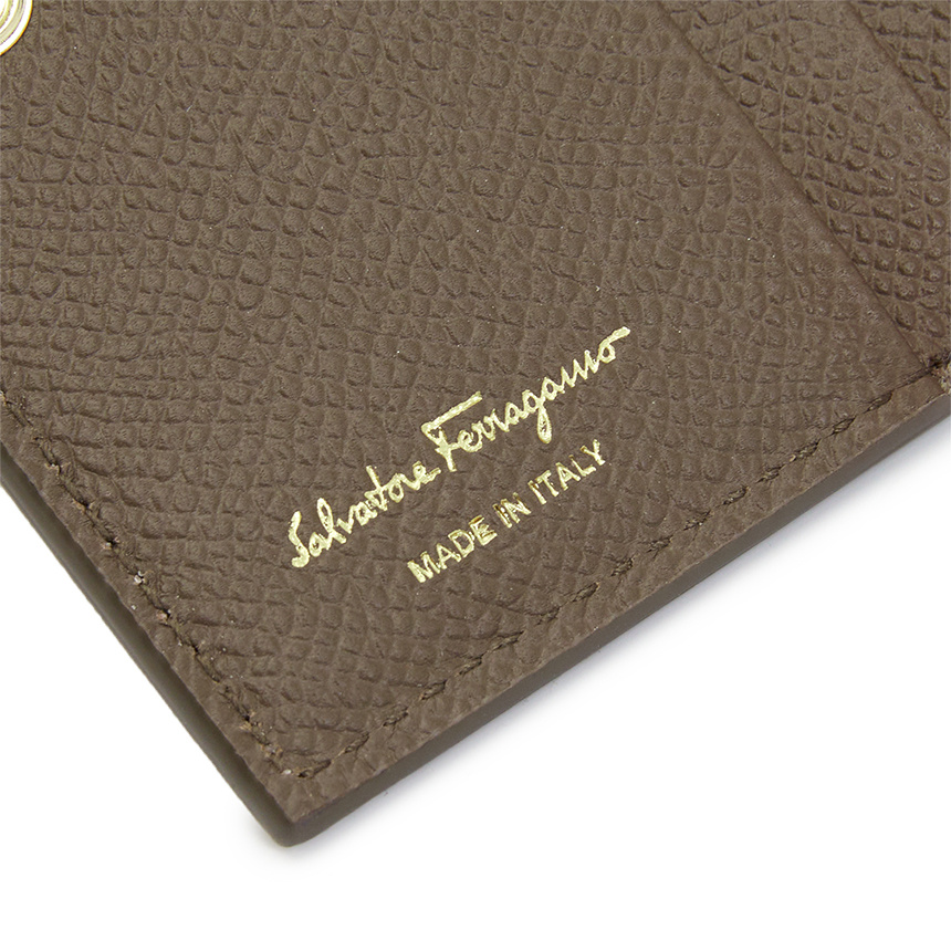 Ferragamo Gancini Compact Wallet In Brown