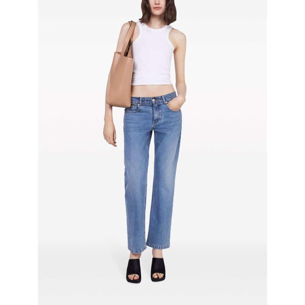 Stella Mccartney Falabella-chain Straight-leg Jeans In Blue