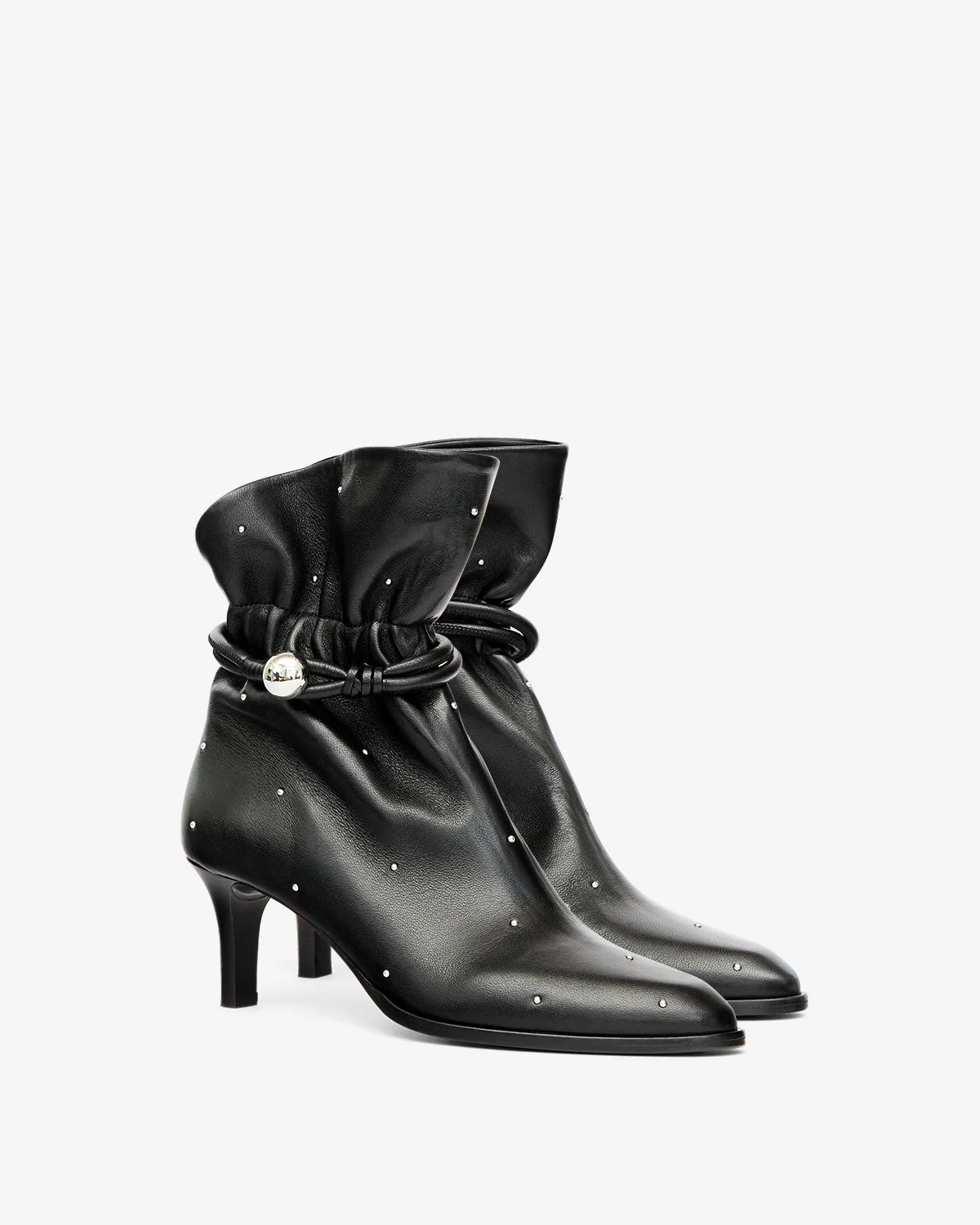 Isabel Marant Forla Studded Leather Ankle Boots In Black