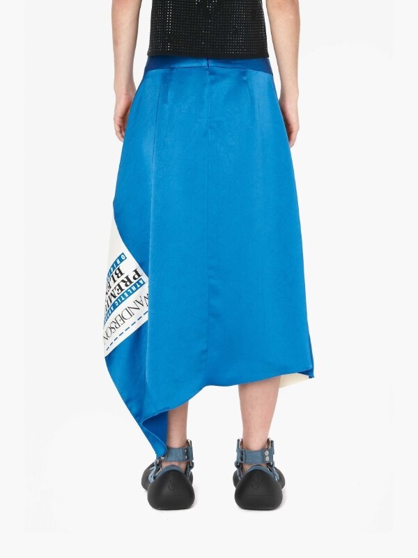 Jw Anderson Graphic-print Asymmetric Skirt In White