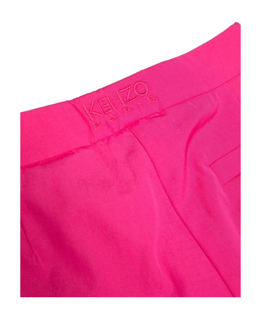 Kenzo Embroidered-logo Straight-leg Trousers In Pink