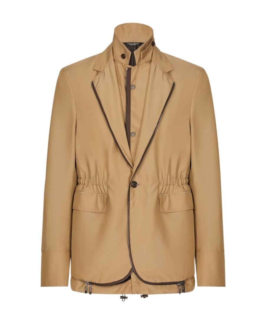 Dolce & Gabbana Layered Single-breasted Blazer In Nude