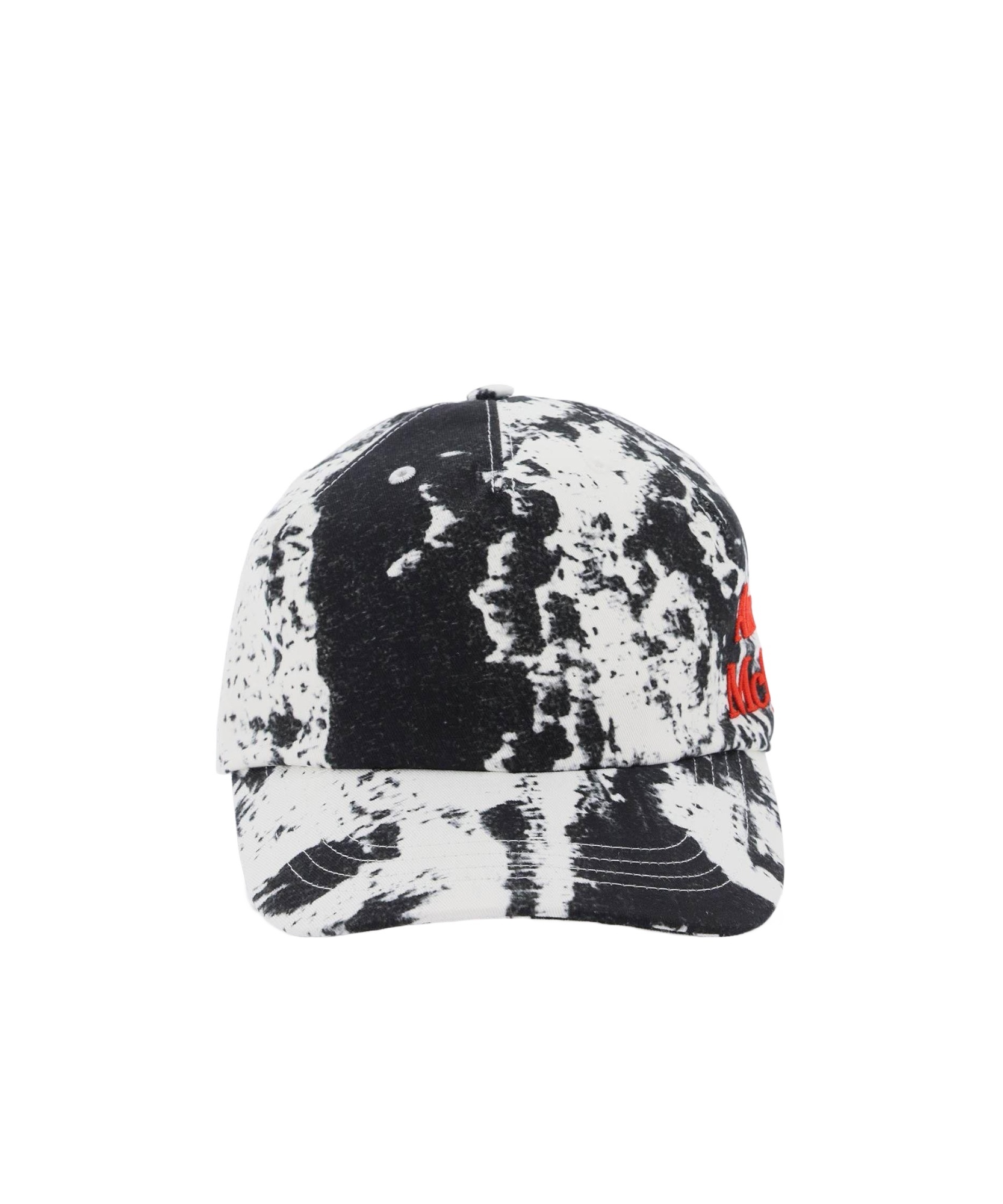 Alexander Mcqueen Printed Cap With Curved Brim And Eyelets In White