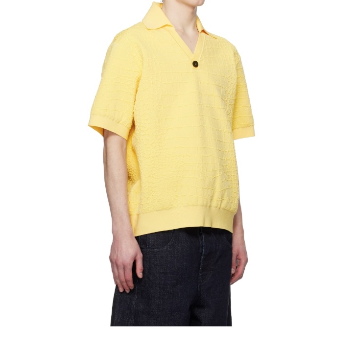 Jacquemus Polo Shirt With Lapel Short Sleeve In Yellow