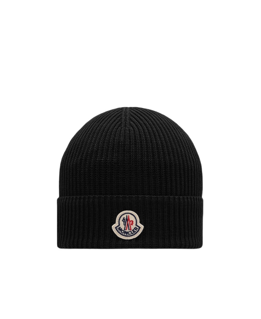Moncler Knitted Urinal Hat Without Brim In Black