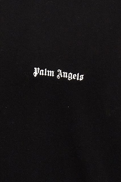 Palm Angels Brand-embroidery Kangaroo-pocket Relaxed-fit Cotton-jersey Hoody In Black