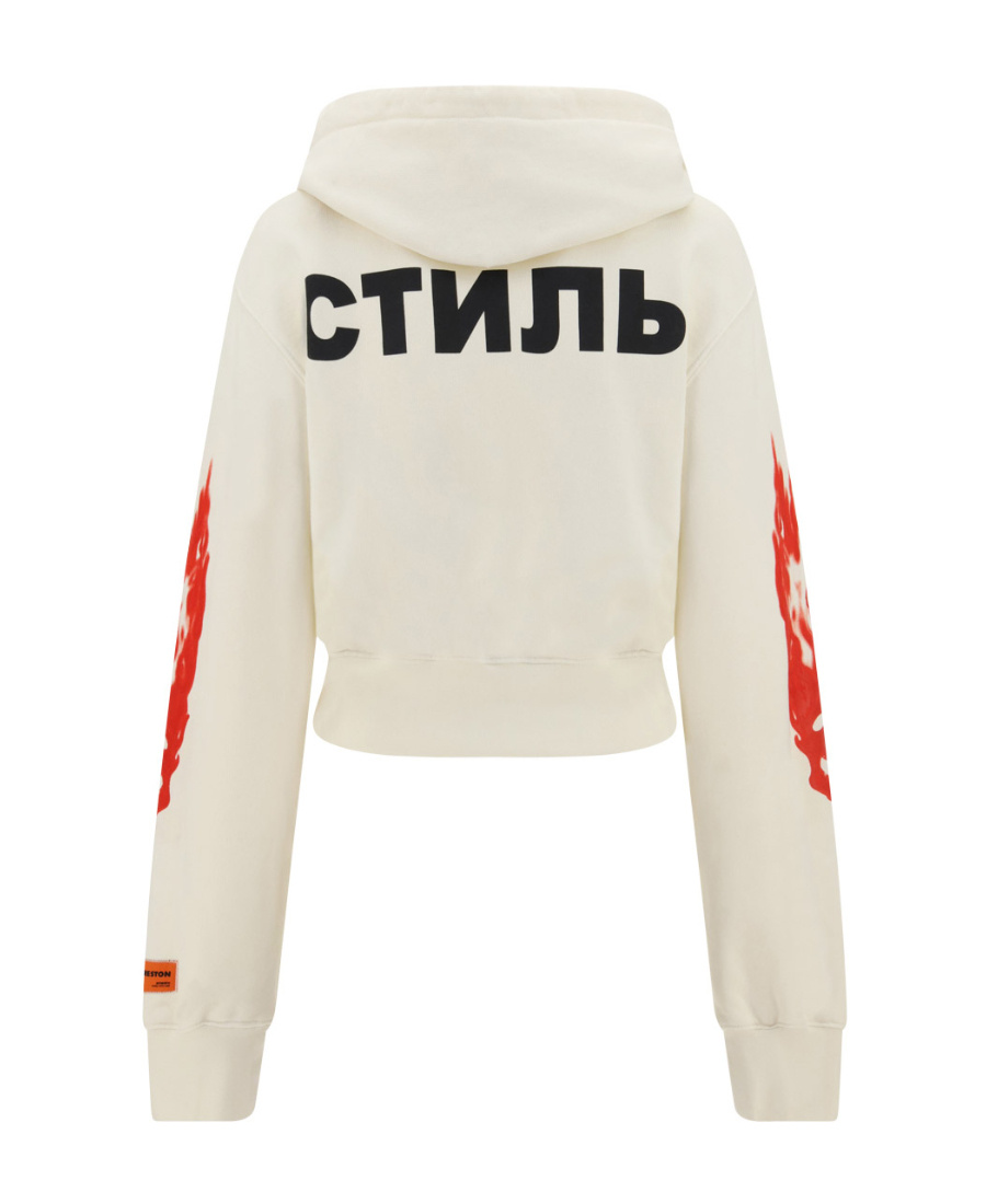 HERON PRESTON CROPPED COTTON HOODIE 