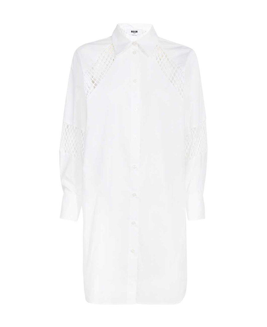 Msgm Shirt Mini Dress In White