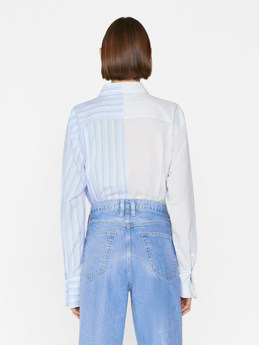 Shop Frame Horizontal-stripe Cotton Shirt In Blue