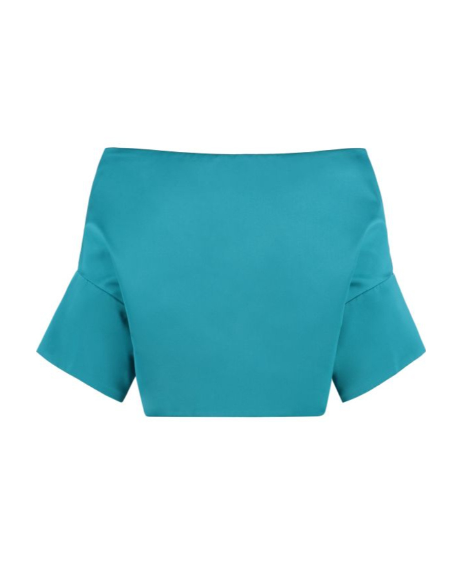Shop P.a.r.o.s.h . Off Shoulder Shrug Jacket In Green