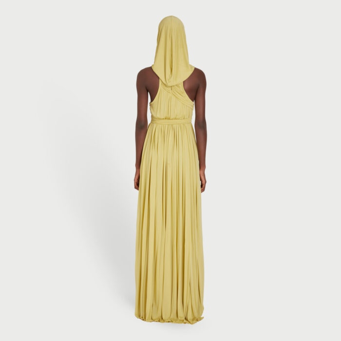Giambattista Valli Hooded Pleated Dress In Nude