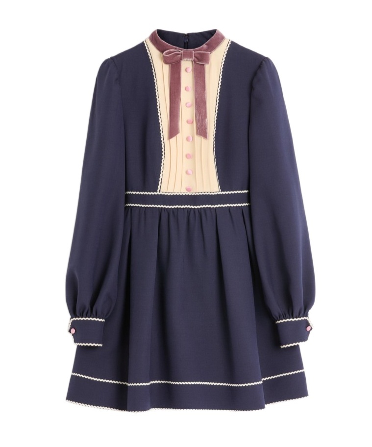 Valentino Long Sleeve Dress In Black