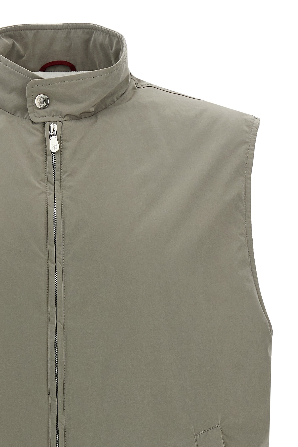 Brunello Cucinelli Grey Water-repellent Vest In Green