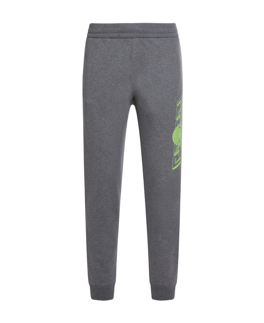 Versace Medusa-print Tapered Sweatpants In Gray