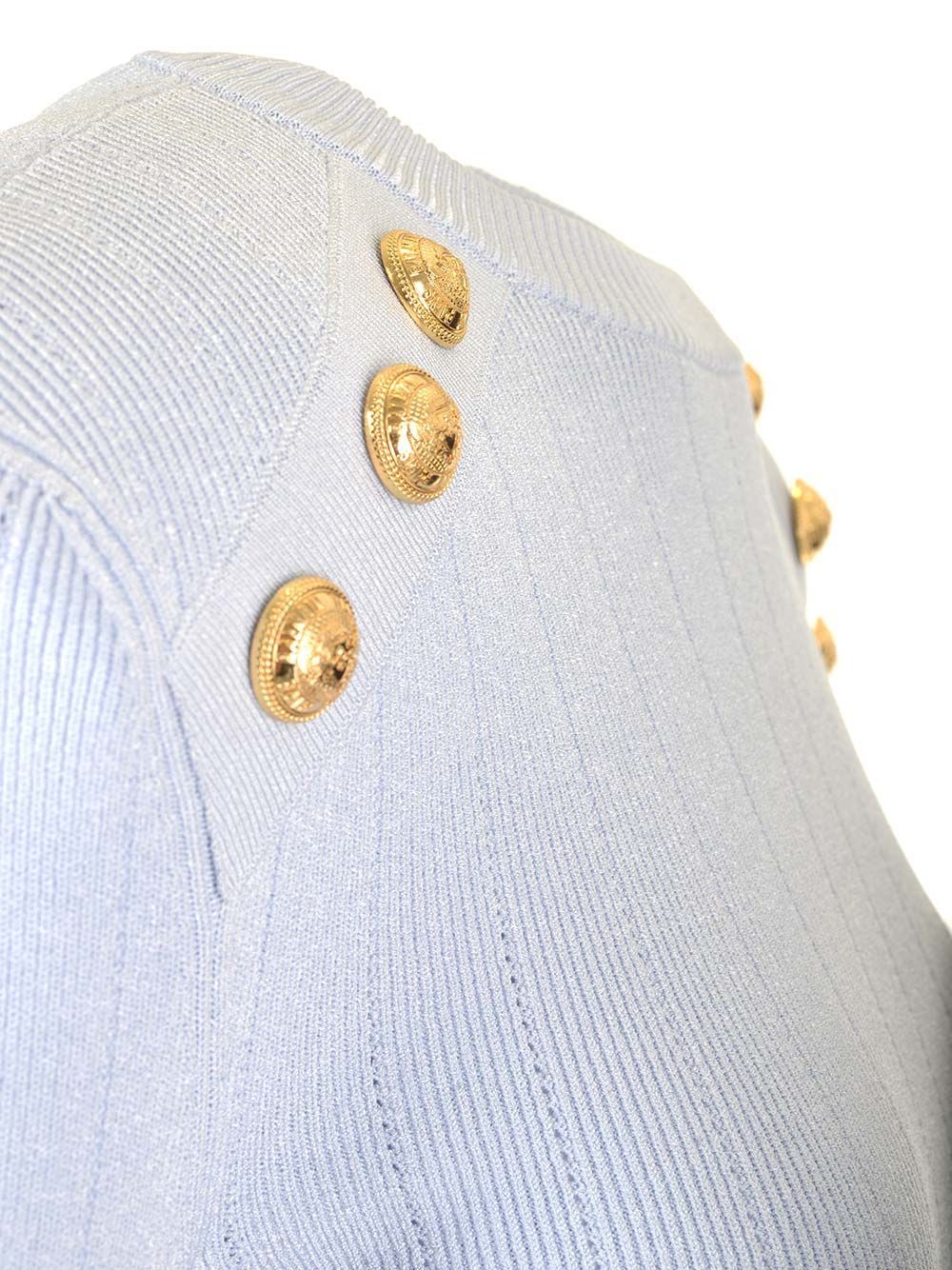 Shop Balmain Button-detailed Sweater In White