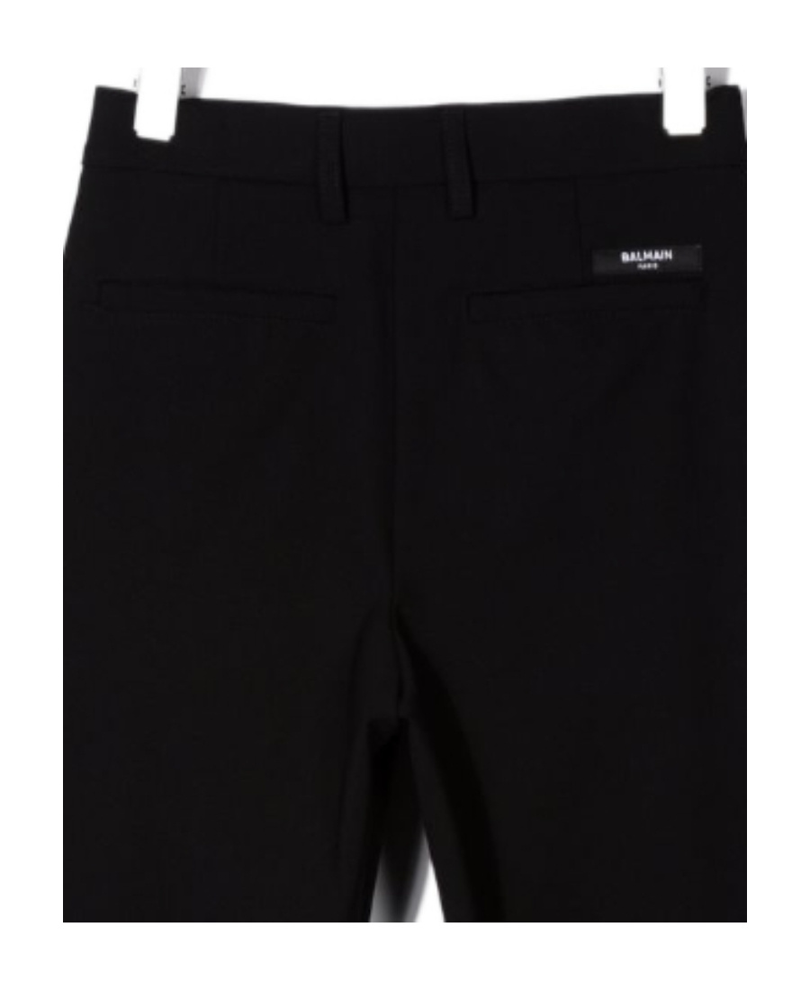 Balmain Logo Patch Tailored Trousers In Black