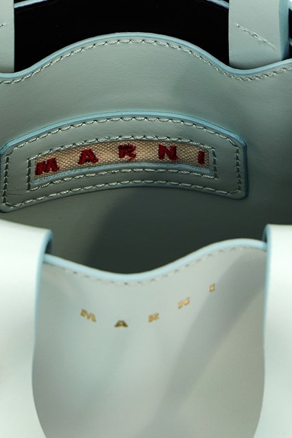 Marni Women Light Blue Leather Nano Museo Handbag In Blue