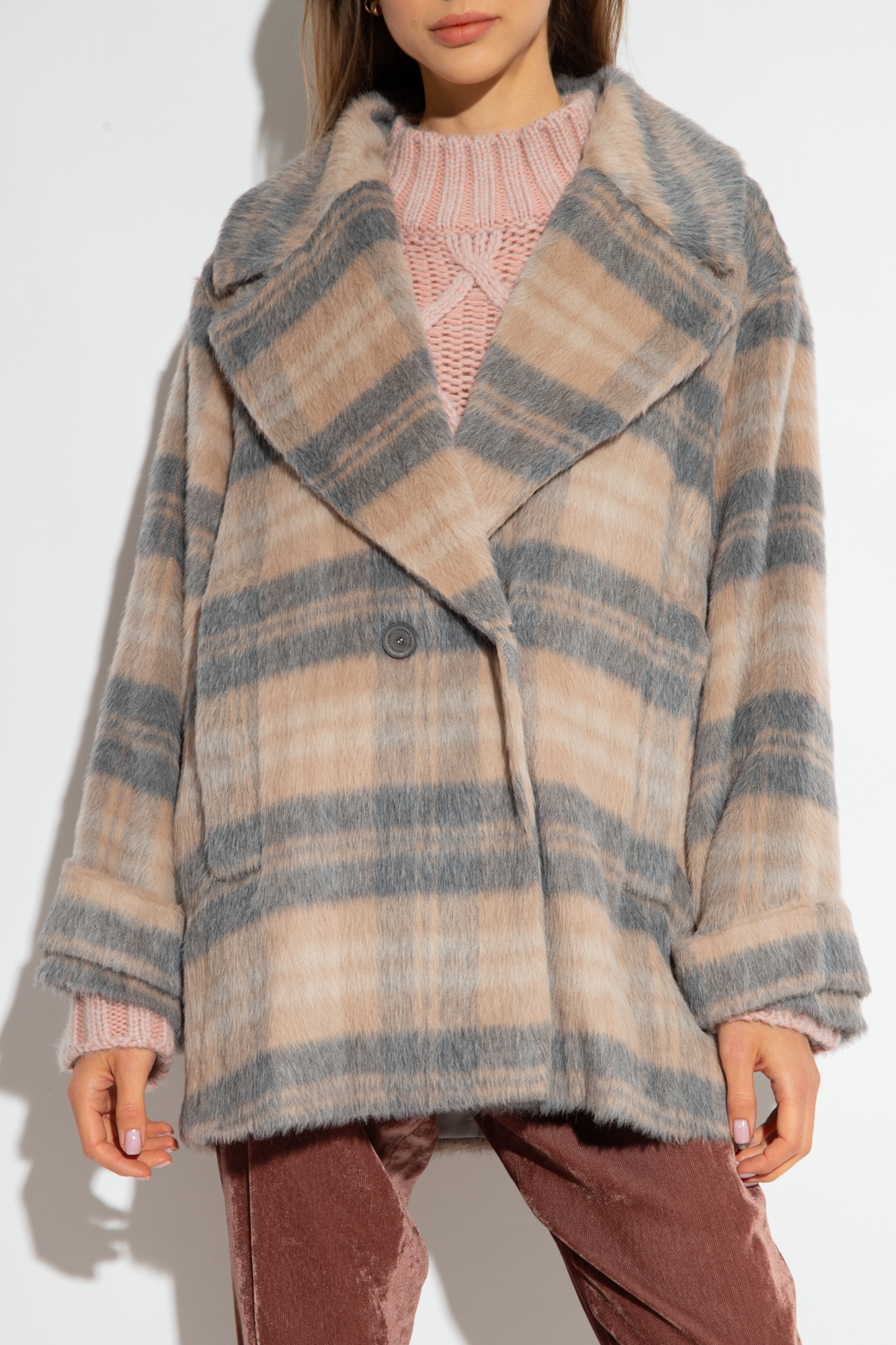 Fabiana Filippi Long-sleeved Coat In Nude