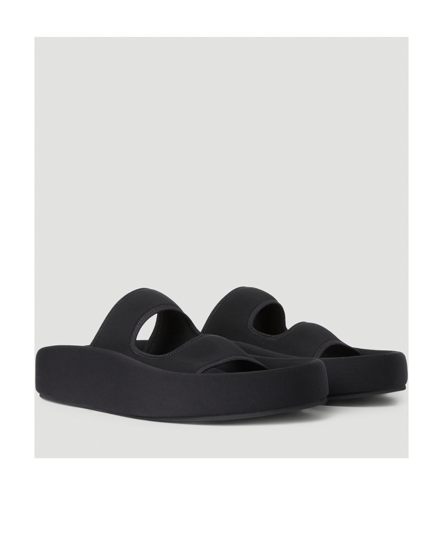 Mm6 Maison Margiela Round Head Flat-soled Slippers In Black