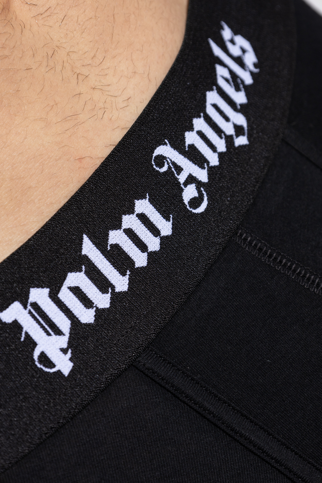 Palm Angels Men's Set Of Two Cotton Boxers | Size Small | Pmuh001c99fab0020110 Color Whiteblack In Black