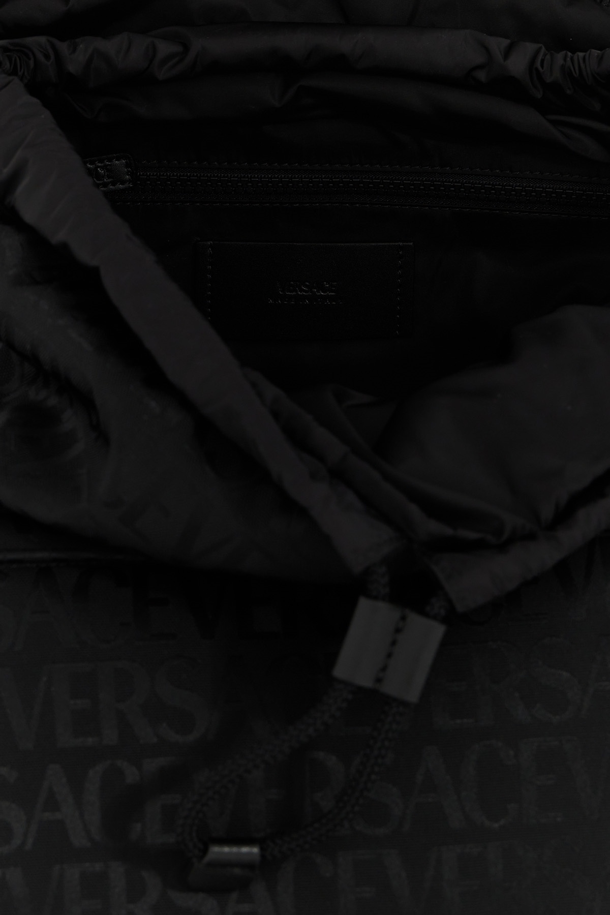 Versace Allover Backpack In Black