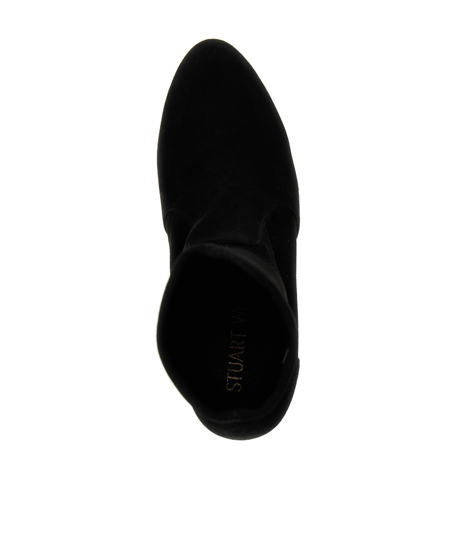 Stuart Weitzman Flareblock Womens Suede Pull On Ankle Boots In Black
