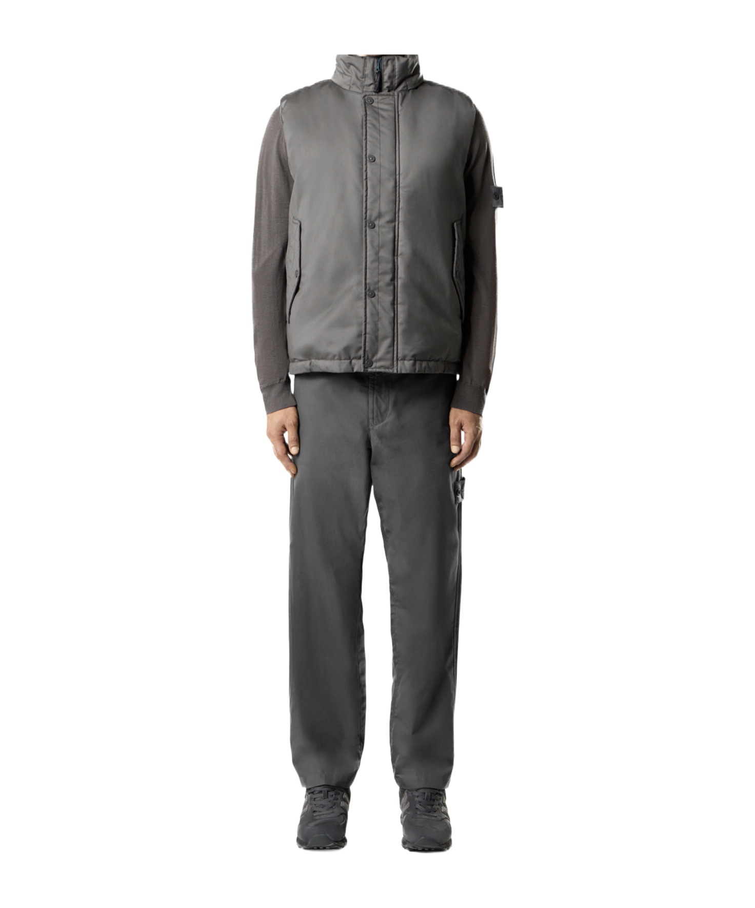 Stone Island Regular-fit Chino Trousers With Natural Weather Protection In Gray