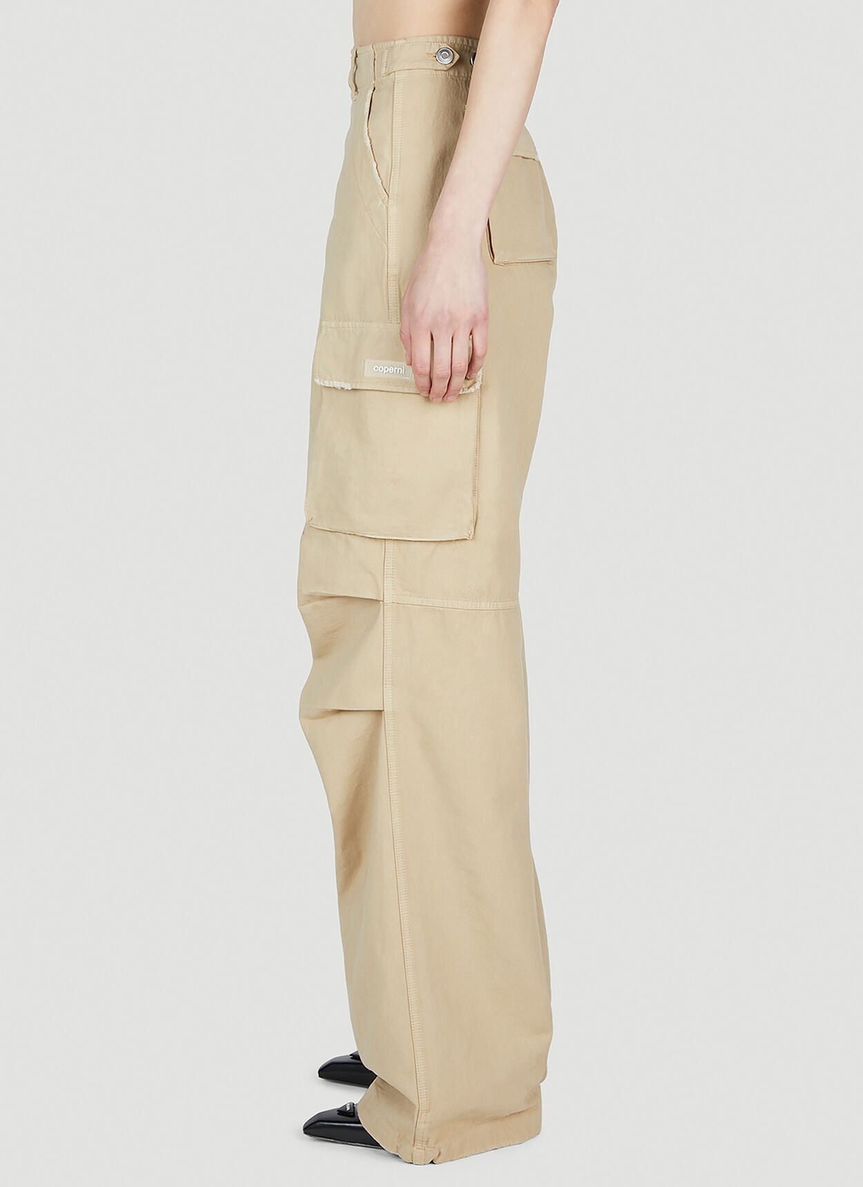 Coperni Wide-legged Overalls And Casual Pants In Nude