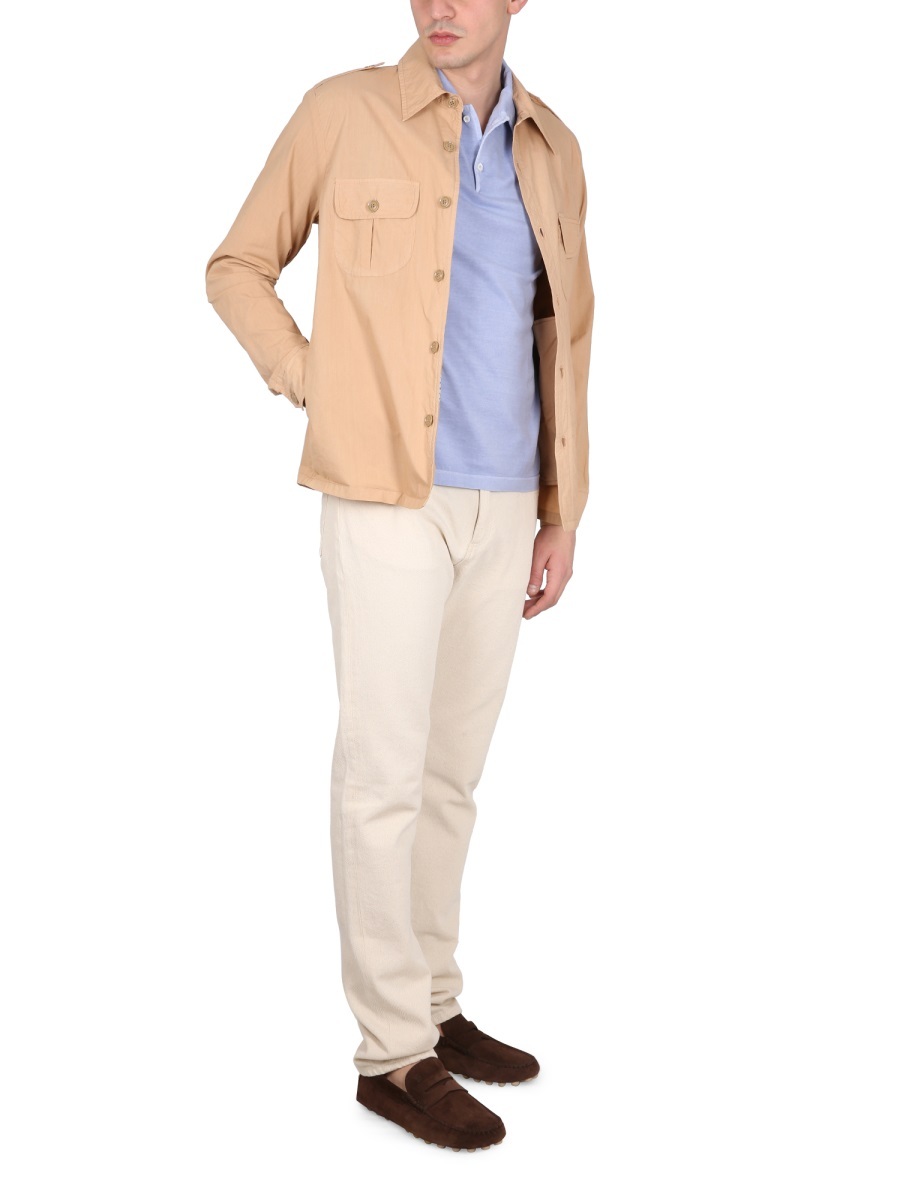 Aspesi Long-sleeve Cotton Shirt In Nude