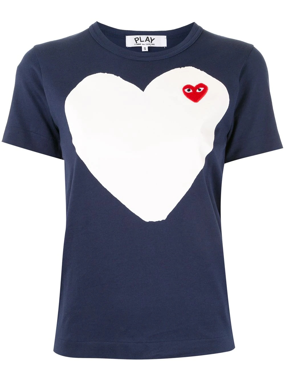 Comme Des Garçons Play Logo-patch Printed T-shirt In Multi